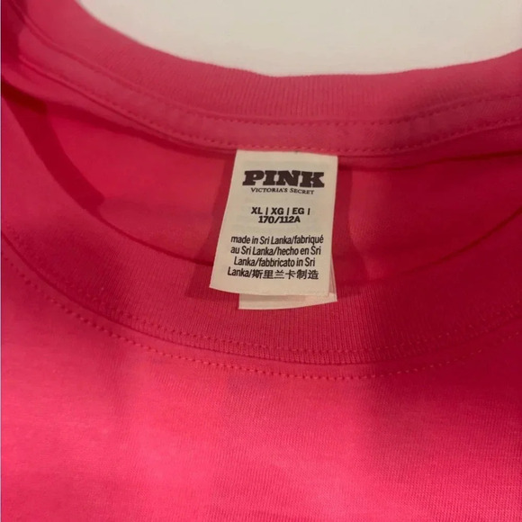 Victoria Secret PINK CAMPUS BLING COTTON TEE XL NWT - Picture 7 of 9